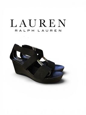 LAUREN Ralph Lauren Renee Wedge Sandals in Black
